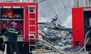 Cháy lớn tại một công ty trong khu công nghiệp ở Nam Định